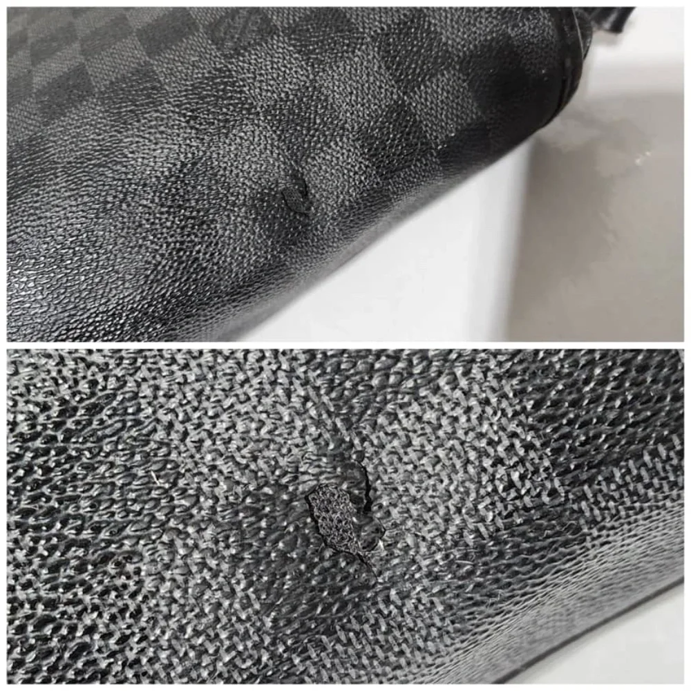 Authentic Louis Vuitton Damier Graphite Renzo Messenger Bag Grey/Black - Picture 9 of 14